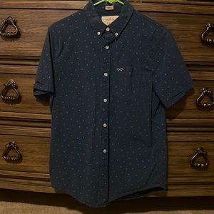 Navy Hollister Short Sleeve Button Down